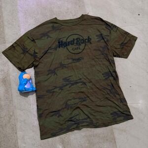 Y2K‎ Hard Rock Cafe Las Vegas Tee – Green Camo / Streetwear – Size XXL